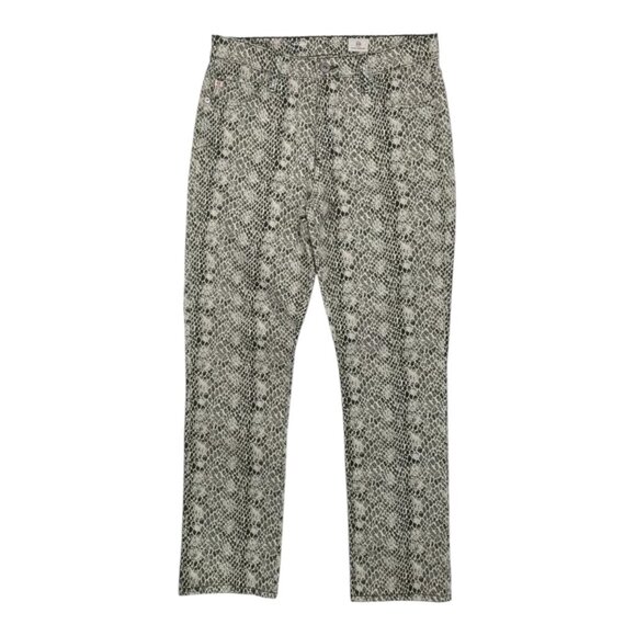 Adriano Goldschmied High-Rise Straight Snake Print Cropped Jeans Size 30 - Picture 4 of 10